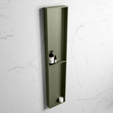 MONDIAZ EASY Niche 89.5x29.5cm in solid surface color Army | Army. 2 compartments suitable for recessed or surface mounting
