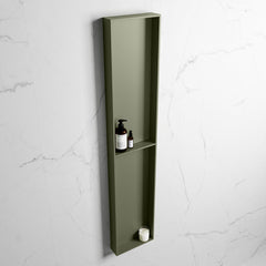 MONDIAZ EASY Nis 89,5x29,5cm in solid surface kleur Army | Army. 2 vakken geschikt voor in- of opbouw
