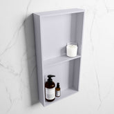 MONDIAZ EASY Niche 59.5x29.5cm in solid surface colour Cale | Cale. 2 compartments suitable for recessed or surface mounting