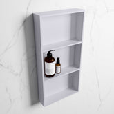 MONDIAZ EASY Niche 59.5x29.5cm in solid surface colour Cale | Cale. 3 compartments suitable for recessing or surface mounting