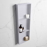MONDIAZ EASY Niche 89.5x29.5cm in solid surface color Cale | Cale. 3 compartments suitable for recessing or surface mounting