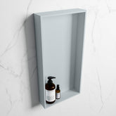 MONDIAZ EASY Niche 59.5x29.5cm in solid surface color Clay | Clay. 1 compartment suitable for recessed or surface mounting