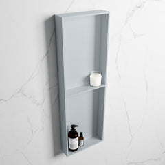 MONDIAZ EASY Nis 149,5x29,5cm in solid surface kleur Clay | Clay. 2 vakken geschikt voor in- of opbouw