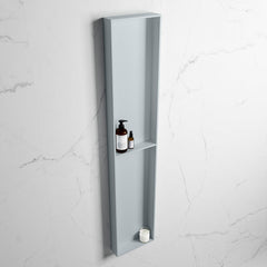 MONDIAZ EASY Nis 89,5x29,5cm in solid surface kleur Clay | Clay. 2 vakken geschikt voor in- of opbouw