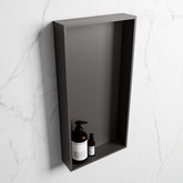 MONDIAZ EASY Niche 59.5x29.5cm in solid surface colour DarkGrey | DarkGrey. 1 compartment suitable for recessed or surface mounting