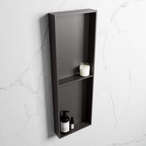 MONDIAZ EASY Nis 149,5x29,5cm in solid surface kleur DarkGrey | DarkGrey. 2 vakken geschikt voor in- of opbouw