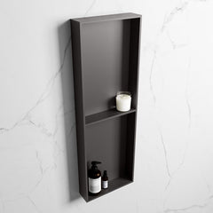 MONDIAZ EASY Nis 149,5x29,5cm in solid surface kleur DarkGrey | DarkGrey. 2 vakken geschikt voor in- of opbouw