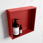 MONDIAZ EASY Niche 29.5x29.5cm in solid surface colour Fire | Fire. 1 compartment suitable for recessed or surface mounting