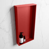 MONDIAZ EASY Niche 59.5x29.5cm in solid surface colour Fire | Fire. 1 compartment suitable for recessed or surface mounting