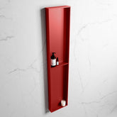 MONDIAZ EASY Niche 89.5x29.5cm in solid surface colour Fire | Fire. 2 compartments suitable for recessed or surface mounting