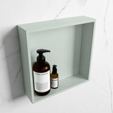 MONDIAZ EASY Niche 29.5x29.5cm in solid surface colour Grey | Grey. 1 compartment suitable for recessed or surface mounting
