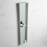 MONDIAZ EASY Niche 89.5x29.5cm in solid surface colour Greey | Greey. 2 compartments suitable for recessed or surface mounting