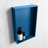 MONDIAZ EASY Niche 44.5x29.5cm in solid surface colour Jeans | Jeans. 1 compartment suitable for recessed or surface mounting