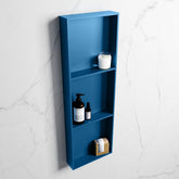 MONDIAZ EASY Niche 89.5x29.5cm in solid surface colour Jeans | Jeans. 3 compartments suitable for recessing or surface mounting