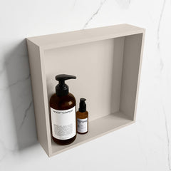 MONDIAZ EASY Nis 29,5x29,5cm in solid surface kleur Linen | Linen. 1 vak geschikt voor in- of opbouw