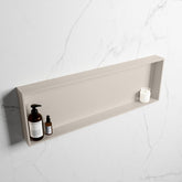 MONDIAZ EASY Niche 89.5x29.5cm in solid surface Linen | Linen. 1 compartment suitable for recessed or surface mounting