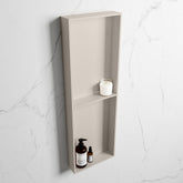 MONDIAZ EASY Nis 149,5x29,5cm in solid surface kleur Linen | Linen. 2 vakken geschikt voor in- of opbouw