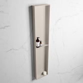 MONDIAZ EASY Niche 89.5x29.5cm in solid surface Linen | Linen. 2 compartments suitable for recessed or surface mounting