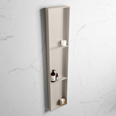 MONDIAZ EASY Nis 149,5x29,5cm in solid surface kleur Linen | Linen. 3 vakken geschikt voor in- of opbouw