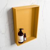 MONDIAZ EASY Niche 44.5x29.5cm in solid surface colour Ocher | Ocher. 1 compartment suitable for recessed or surface mounting