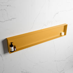 MONDIAZ EASY Nis 149,5x29,5cm in solid surface kleur Ocher | Ocher. 1 vak geschikt voor in- of opbouw