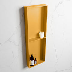 MONDIAZ EASY Nis 149,5x29,5cm in solid surface kleur Ocher | Ocher. 2 vakken geschikt voor in- of opbouw