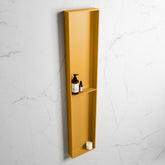 MONDIAZ EASY Niche 89.5x29.5cm in solid surface colour Ocher | Ocher. 2 compartments suitable for recessed or surface mounting