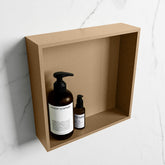 MONDIAZ EASY Niche 29.5x29.5cm in solid surface colour Oro | Oro. 1 compartment suitable for recessed or surface mounting