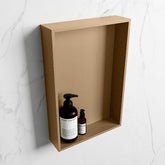 MONDIAZ EASY Niche 44.5x29.5cm in solid surface colour Oro | Oro. 1 compartment suitable for recessed or surface mounting