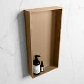 MONDIAZ EASY Niche 59.5x29.5cm in solid surface colour Oro | Oro. 1 compartment suitable for recessed or surface mounting
