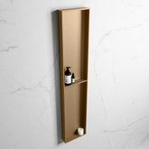 MONDIAZ EASY Niche 89.5x29.5cm in solid surface colour Oro | Oro. 2 compartments suitable for recessed or surface mounting