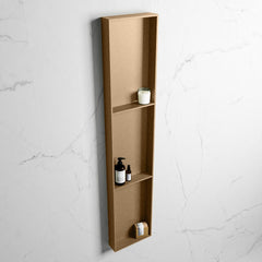 MONDIAZ EASY Nis 149,5x29,5cm in solid surface kleur Oro | Oro. 3 vakken geschikt voor in- of opbouw