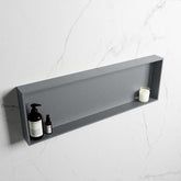 MONDIAZ EASY Niche 89.5x29.5cm in solid surface colour Plata | Plata. 1 compartment suitable for recessed or surface mounting