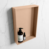 MONDIAZ EASY Niche 44.5x29.5cm in solid surface colour Rosee | Rosee. 1 compartment suitable for recessed or surface mounting