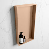 MONDIAZ EASY Niche 59.5x29.5cm in solid surface colour Rosee | Rosee. 1 compartment suitable for recessed or surface mounting