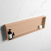 MONDIAZ EASY Niche 89.5x29.5cm in solid surface Rosee color | Rosee. 1 compartment suitable for recessed or surface mounting