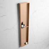 MONDIAZ EASY Niche 89.5x29.5cm in solid surface colour Rosee | Rosee. 2 compartments suitable for recessed or surface mounting