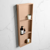 MONDIAZ EASY Nis 89,5x29,5cm in solid surface kleur Rosee | Rosee. 3 vakken geschikt voor in- of opbouw