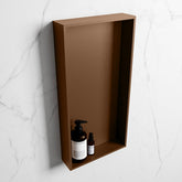 MONDIAZ EASY Niche 59.5x29.5cm in solid surface colour Rust | Rust. 1 compartment suitable for recessed or surface mounting
