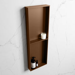 MONDIAZ EASY Nis 149,5x29,5cm in solid surface kleur Rust | Rust. 2 vakken geschikt voor in- of opbouw