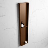 MONDIAZ EASY Niche 89.5x29.5cm in solid surface colour Rust | Rust. 2 compartments suitable for recessed or surface mounting
