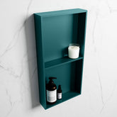 MONDIAZ EASY Niche 59.5x29.5cm in solid surface colour Smag | Smag. 2 compartments suitable for flush or surface mounting