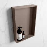MONDIAZ EASY Niche 44.5x29.5cm in solid surface colour Smoke | Smoke. 1 compartment suitable for recessed or surface mounting