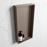MONDIAZ EASY Niche 59.5x29.5cm in solid surface colour Smoke | Smoke. 1 compartment suitable for recessed or surface mounting