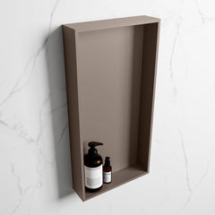 MONDIAZ EASY Nis 59,5x29,5cm in solid surface kleur Smoke | Smoke. 1 vak geschikt voor in- of opbouw