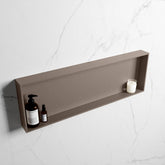 MONDIAZ EASY Niche 89.5x29.5cm in solid surface colour Smoke | Smoke. 1 compartment suitable for recessed or surface mounting