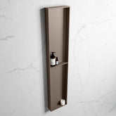 MONDIAZ EASY Niche 89.5x29.5cm in solid surface colour Smoke | Smoke. 2 compartments suitable for recessed or surface mounting