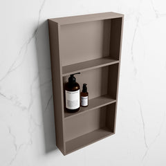 MONDIAZ EASY Nis 59,5x29,5cm in solid surface kleur Smoke | Smoke. 3 vakken geschikt voor in- of opbouw