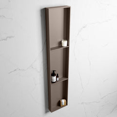 MONDIAZ EASY Nis 149,5x29,5cm in solid surface kleur Smoke | Smoke. 3 vakken geschikt voor in- of opbouw