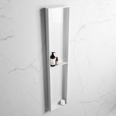 MONDIAZ EASY Niche 89.5x29.5cm in solid surface colour Talc | Talc. 2 compartments suitable for flush or surface mounting